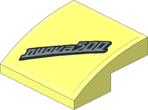 Slope Brick Curved  2 x  2 x  0.667 with "nuova 500" Emblem Sticker