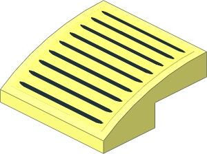 Slope Brick Curved  2 x  2 x  0.667 with  9 Air Outlet Gills Sticker