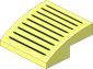 Slope Brick Curved  2 x  2 x  0.667 with  9 Air Outlet Gills Sticker