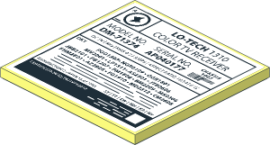 Tile  6 x  6 with "LO-TECH 1310 COLOR TV RECEIVER" Specifications Sticker