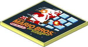 Tile  6 x  6 with "SUPER MARIO BROS." Game Cartridge Sticker