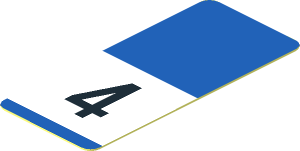 Sticker  1.8 x  0.8 with Black 4 on White Stripe on Blue Background