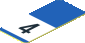 Sticker  1.8 x  0.8 with Black 4 on White Stripe on Blue Background