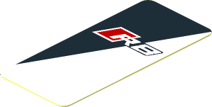 Sticker  1.8 x  0.8 with R8 Logo on Black and White Background Left
