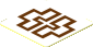 Sticker  1.8 x  1.8 with Reddish Brown Symmetric Symbols on White Background