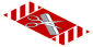 Sticker  0.9 x  0.9 with Red Barber Shop Sign