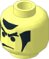 Minifig Head with Black Angry Eyebrows, Sideburns and Frown Pattern