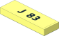 Tile  1 x  3 with Black "J 83" on Transparent Background Sticker