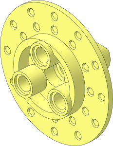 Technic Steering Wheel Hub with Brake Disc and  3 Pegholes and Constant Velocity 8mm Joint