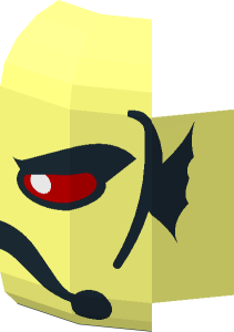 ~Minifig Head with Alien with Gills, Fish Mouth, Red Eyes and Black Eyebrows Pattern - Half
