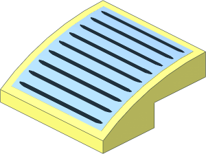Slope Brick Curved  2 x  2 x  0.667 with 9 Air Outlet Gills on Bright Light Blue Background Sticker