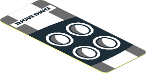 Sticker  0.8 x  2.0 with Headlamp and Dark Grey Stripes on White Background Right (Needs Work)