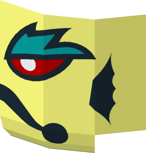 ~Minifig Head with Alien with Gills, Fish Mouth, Red Eyes and Dark Turquoise Eyebrows Pattern - Half