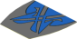 Sticker  2.5 x  2.7 with Blue Markings on Dark Bluish Grey Background