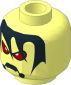Minifig Head with Alien with Fish Mouth, Red Eyes and Black Hair Pattern