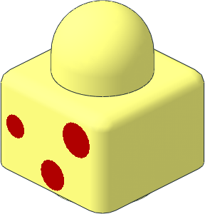 Duplo Primo Brick  1 x  1 with 3 Red Dots Pattern