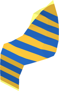 ~Minifig Headdress Nemes Type 1 with Blue and Metallic Gold Stripes Pattern - Half