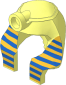 Minifig Headdress Nemes Type 1 with Blue and Metallic Gold Stripes Pattern