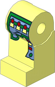 Minifig Leg Right with Medium Blue and Green Maxtlatl Pattern