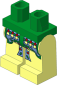 Minifig Hips and Legs with Medium Blue and Green Maxtlatl Pattern