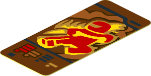 Sticker  1.8 x  0.8 with Trainer Card with Red Ninjago Minifigure and Text Box