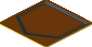 Sticker  1.8 x  1.8 with Black Pentagon on Reddish Brown Background
