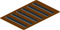 Sticker  2.9 x  1.9 with Black and Metallic Silver Grille on Reddish Brown Background