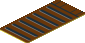 Sticker  3.8 x  1.8 with Black and Metallic Silver Grille and Black Lines on Reddish Brown Background