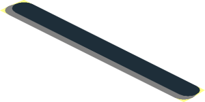 ~Sticker  2.9 x  1.9 with Black and Metallic Silver Grille - Single Grille