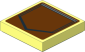 Tile  2 x  2 with Black Pentagon on Reddish Brown Background Sticker