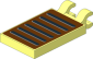 Tile  2 x  3 with Clips Horizontal (Thick C-Clips) with Black and Metallic Silver Grille on Reddish Brown Background Sticker
