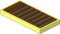 Tile  2 x  4 with Black and Metallic Silver Grille and Black Lines on Reddish Brown Background Sticker