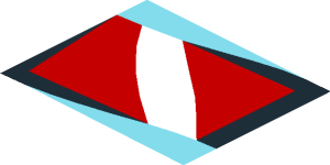 ~Sticker  1.8 x  2.8 with Diving Spots Pattern - Diving Flag