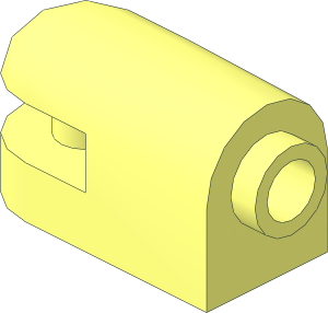 Brick  1 x  2 Round Curved with Side Stud and Bar