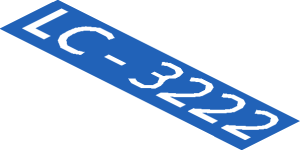 ~Sticker  1.4 x  0.6 with White "LC-3222"