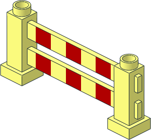 Duplo Fence  1 x  6 x  2 with Red Stripes Pattern