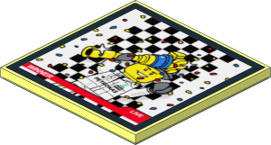 Tile  6 x  6 with Screen with Winner Celebration on Black Background Sticker