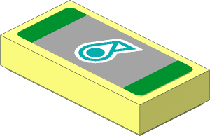 Tile  1 x  2 with Petronas Logo and Green Stripes on Grey Background Sticker