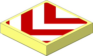 Tile  2 x  2 with Screen with Red and White Chevrons Sticker