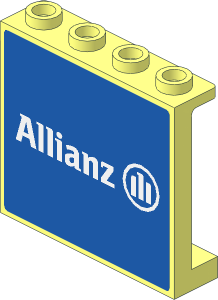 Panel  1 x  4 x  3 Reinforced with White Allianz Logo on Blue Background Sticker