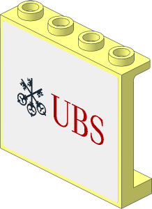 Panel  1 x  4 x  3 Reinforced with UBS Logo on White Background Sticker