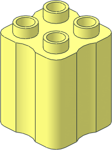Duplo Brick  2 x  2 x  2 with Indented Sides and Rounded Corners