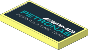 Tile  2 x  4 with AMG Petronas Formula One Team Logo on Black Background Sticker