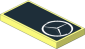 Tile  2 x  4 with White Mercedes Logo on Black Background Sticker