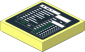 Tile  2 x  2 with Screen with Green and White Stripes on Black Background Sticker