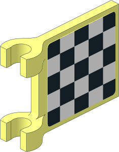 Flag  2 x  2 with Black and White Squares Sticker