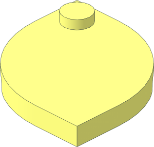 Plate  3 x  3 with Two Rounded Corners