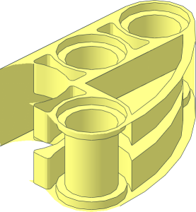 ~Technic Beam  2 x  3 Liftarm Bent 90 Quarter Ellipse - without Axle Hole and Surfaces