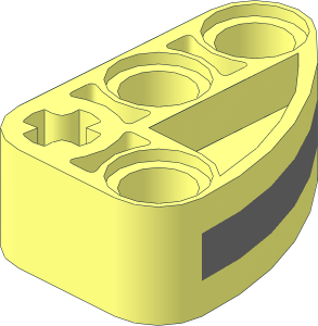 Technic Beam  2 x  3 Liftarm Bent 90 Quarter Ellipse with Silver Stripe Pattern