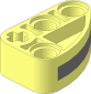 Technic Beam  2 x  3 Liftarm Bent 90 Quarter Ellipse with Silver Stripe Pattern